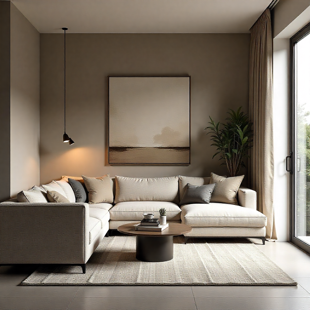 Luxe woonkamer met op maat gemaakt meubilair